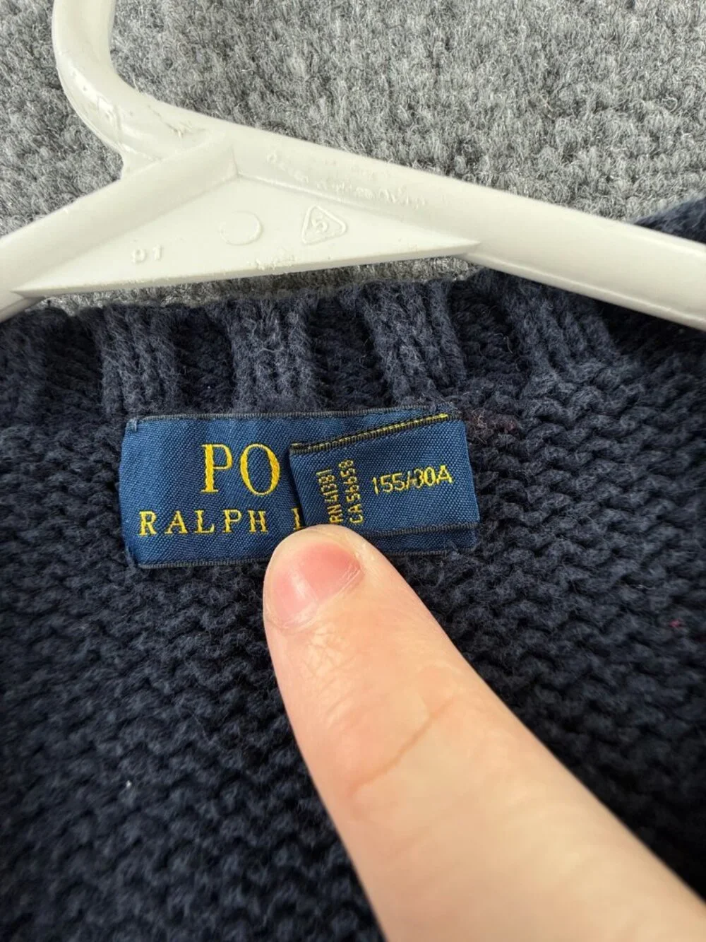 Polo Ralph Lauren XS USA Flag Sweater Navy Blue Embroidered Crew Neck Cotton